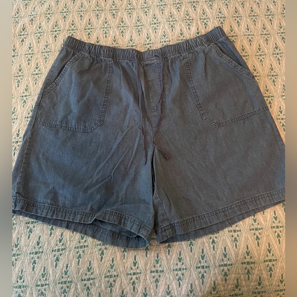 Denim tie shorts